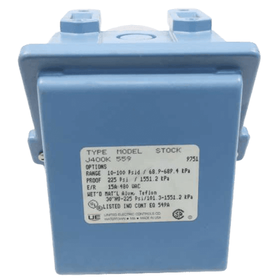 United Electric Differential Pressure Switch, 400 Series Type J400K Models 455 to 457 and 559